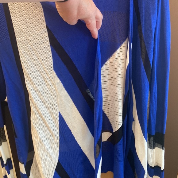 INC International Concepts blue white black open sweater 0X - Picture 4 of 7
